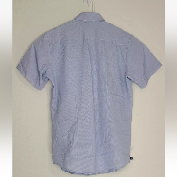 Mizzen Main Leeward SS Shirt Men Medium Trim Fit Plaid Print Blue White - Picture 2 of 7